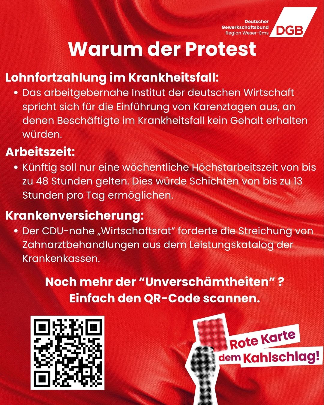 Rote Karte dem Kahlschlab