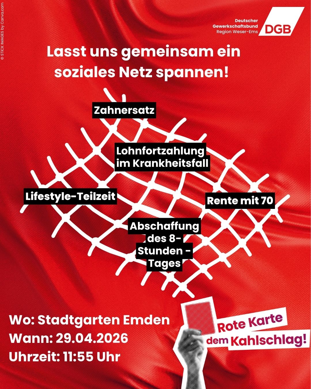 Rote Karte dem Kahlschlab